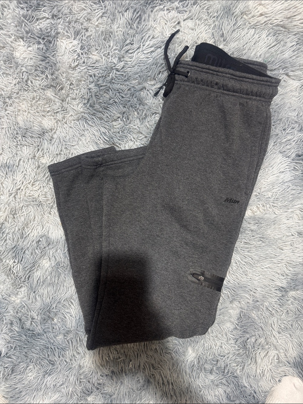Men's Slim Dark Gray Joggers with Zipper Pocket